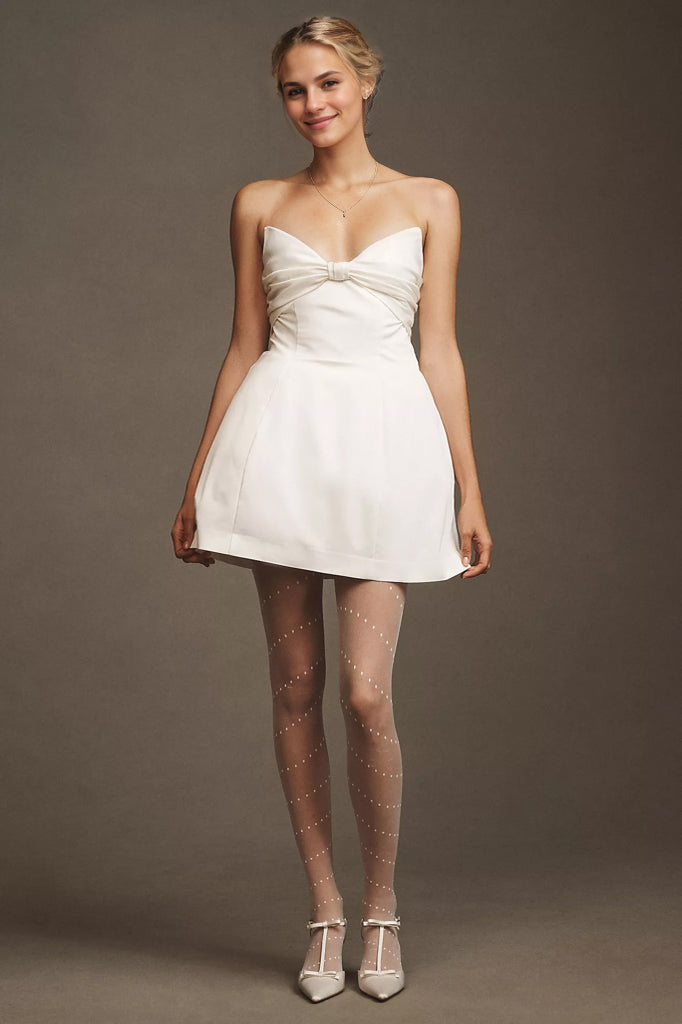 Strapless Bow Fit & Flare Mini Dress