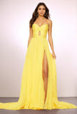 Strapless V-Neck A-Line Floor-Length Prom Dress