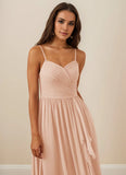 Floor-Length Pleated Drape Sweetheart Chiffon A-line Bridesmaid Dress