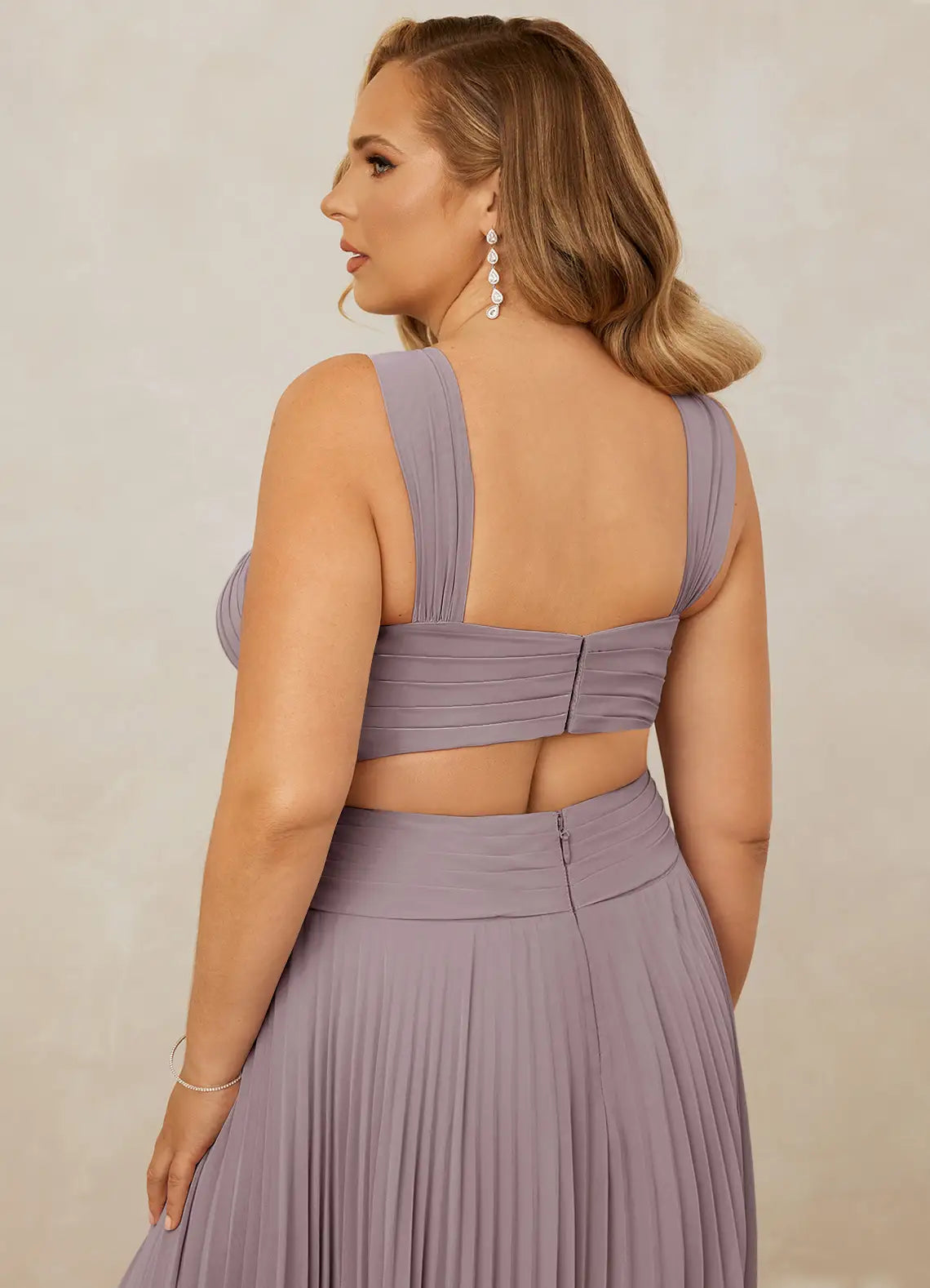 Pleated Halter Chiffon A-Line Bridesmaid Dress