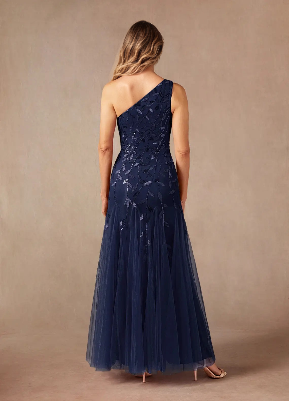 Mermaid Sequins One Shoulder Formal Evening Dress