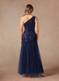 Mermaid Sequins One Shoulder Formal Evening Dress