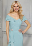 Off Shoulder Mermaid Stretch Satin Mother of the Bride Dress/Prom Gown
