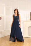 A-line V-Neck Floor-Length Chiffon Mother of the Bride Dress With Pleated Beading Sequins