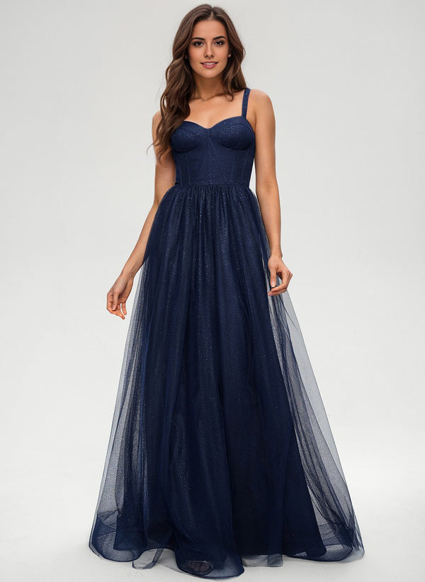 Ball-Gown/Princess Sweetheart Floor-Length Tulle Prom Dresses