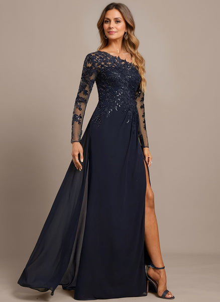 trumpet mermaid bateau long sleeves organza lace floor length dresses Mermaid Fashion Formal Evening Dresses Long Sleeve Prom Dresses  dressblee