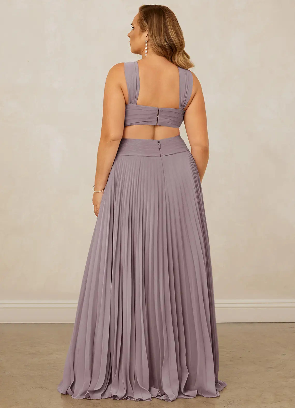 Pleated Halter Chiffon A-Line Bridesmaid Dress