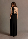 One Shoulder Chiffon Backless Prom Gown