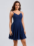 A-line V-Neck Short Chiffon Homecoming Dress