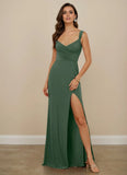 Wrap V-Neck Luxe Knit Mermaid Bridesmaid Dress