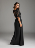 A-Line V-Neck Lace Chiffon Mother of the Bride Dress