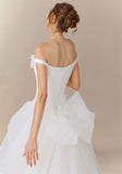 Off The Shoulder V-Neck Wedding Dress