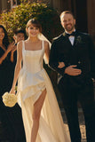 Sleeveless Drop-Waist Mikado Wedding Gown