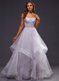 Princess Square Neck Floor-Length Tulle Prom Dress