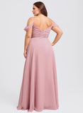 A-line Cold Shoulder Floor-Length Chiffon Bridesmaid Dress