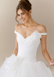 Off The Shoulder V-Neck Wedding Dress