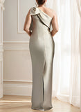 One Shoulder Satin Bridesmaid Dress With Bow