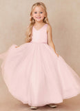 A-Line Bow Tulle Flower Girl Dress