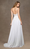 V Neck A Line Spaghetti Straps Wedding Gown