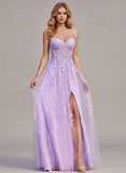 Sweetheart A-Line Prom Dress with Lace Applique & Side Slit