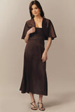 Corset Satin Maxi Gown With Shawl