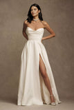Strapless Ball-Skirt Taffeta Wedding Gown