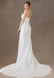 Sheath Strapless Satin Wedding Dress