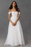 Fit & Flare Tulle Wedding Gown With Removable Sleeve