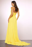 Strapless V-Neck A-Line Floor-Length Prom Dress