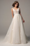 A-Line Court Train Tulle Wedding Dress