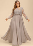 A-line Sequins Chiffon Lace Mother of the Bride Dress With Sequins