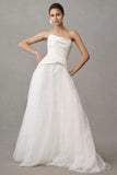 Tulle Strapless A Line Wedding Gown