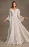 Deep V-neck A-line Wedding Gown