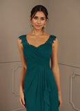 A-Line Sweetheart Neckline Pleated Chiffon Mother of the Bride Dress