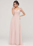 Princess Sweetheart Sleeveless Long Chiffon Bridesmaid Dress