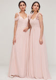 Princess Sweetheart Sleeveless Long Chiffon Bridesmaid Dress