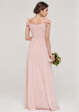 Princess Sweetheart Sleeveless Long Chiffon Bridesmaid Dress