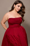 Strapless A-Line Detachable Bow Midi Party Dress