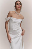 Off-The-Shoulder Cowl-Neck Wedding Gown