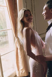 Cowl-Neck Maxi Sequin Bridesmaid Dress