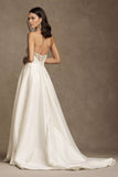 Strapless Ball-Skirt Taffeta Wedding Gown
