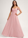 A-line Cold Shoulder Floor-Length Chiffon Bridesmaid Dress