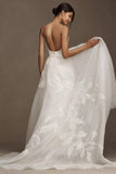 Organza A-Line Ball Skirt Spaghetti Straps Wedding Gown