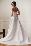 Strapless Corset Satin Wedding Gown