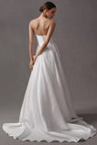 Strapless Cowl-Neck A-Line Taffeta Wedding Gown