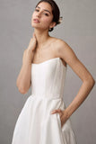 Off-The-Shoulder A-Line Taffeta Wedding Gown