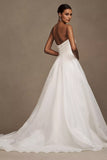 Strapless A-Line Stretch Crepe Wedding Gown