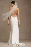 High-Neck Open-Back Wedding Gown