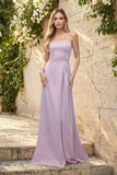 Strapless Satin Bridesmaid Dress | Elegant Tube Gown for Weddings