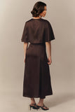 Corset Satin Maxi Gown With Shawl
